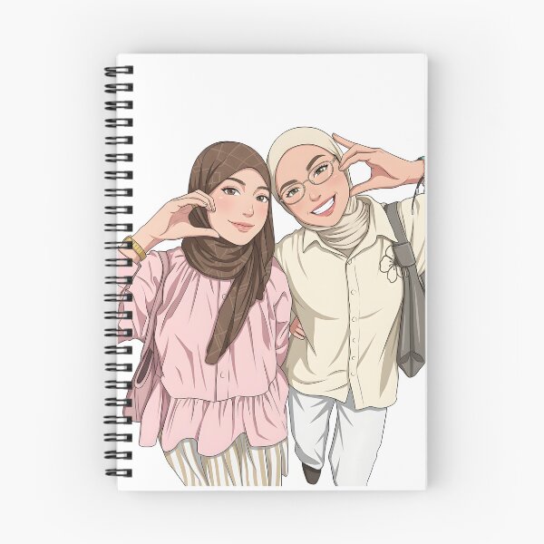 Item preview, Hijab women best friend forever ootd illustration vector art  designed and sold by sabartgunpla.