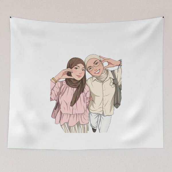 Item preview, Hijab women best friend forever ootd illustration vector art  designed and sold by sabartgunpla.