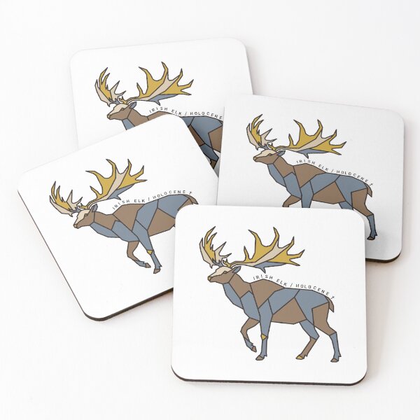 Item preview, Geometric Irish Elk - Mustard & Grey Accents designed and sold by AnimalsKnowAll.