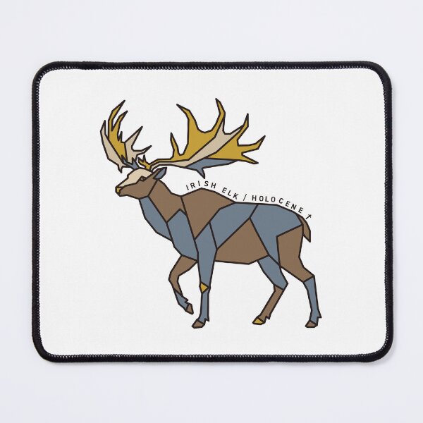 Item preview, Geometric Irish Elk - Mustard & Grey Accents designed and sold by AnimalsKnowAll.