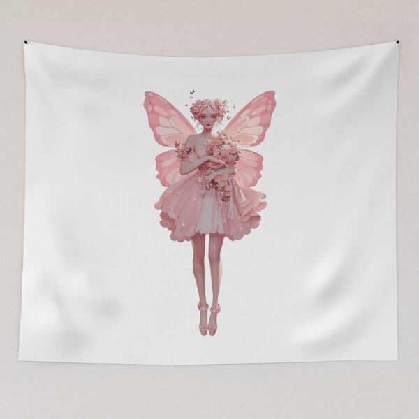 Item preview, Pink Flower Fairy With Butterfly Wings designed and sold by LC&LCPlatform.