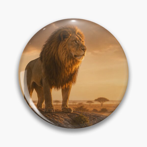 Item preview, Majestic Lion In African Savanna – Sunset Wildlife Landscape designed and sold by SVox.