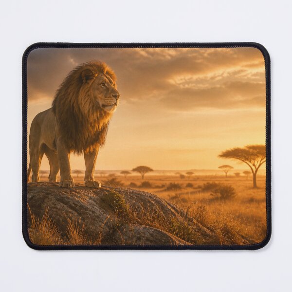 Item preview, Majestic Lion In African Savanna – Sunset Wildlife Landscape designed and sold by SVox.
