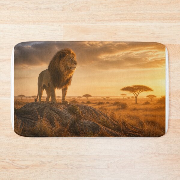 Item preview, Majestic Lion In African Savanna – Sunset Wildlife Landscape designed and sold by SVox.