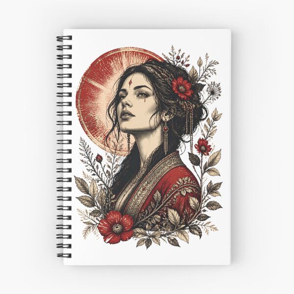 Item preview, Crimson Goddess Dark Floral Woman Red Kimono Fantasy designed and sold by BellabdO.