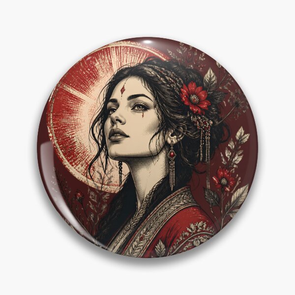 Item preview, Crimson Goddess Dark Floral Woman Red Kimono Fantasy designed and sold by BellabdO.