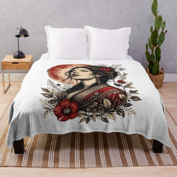 Item preview, Crimson Goddess Dark Floral Woman Red Kimono Fantasy designed and sold by BellabdO.