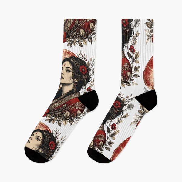 Item preview, Crimson Goddess Dark Floral Woman Red Kimono Fantasy designed and sold by BellabdO.