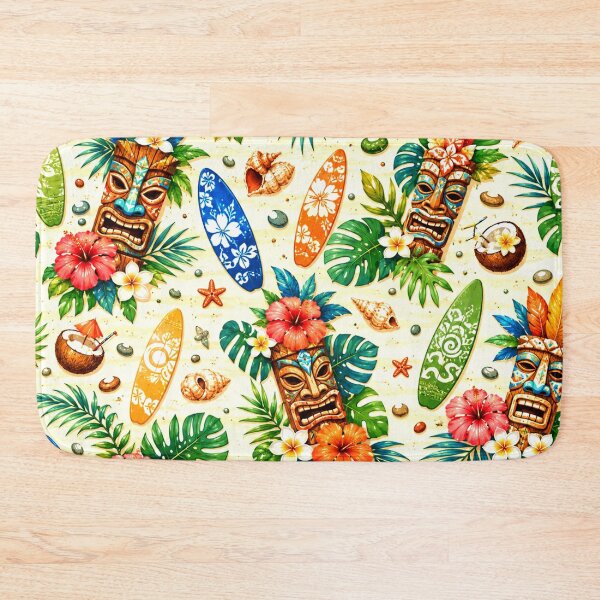 Item preview, Tropical Tiki Pattern With Palm Leaves, Hyacinths, Surfboards designed and sold by DEC02.