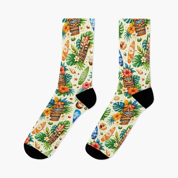 Item preview, Tropical Tiki Pattern With Palm Leaves, Hyacinths, Surfboards designed and sold by DEC02.
