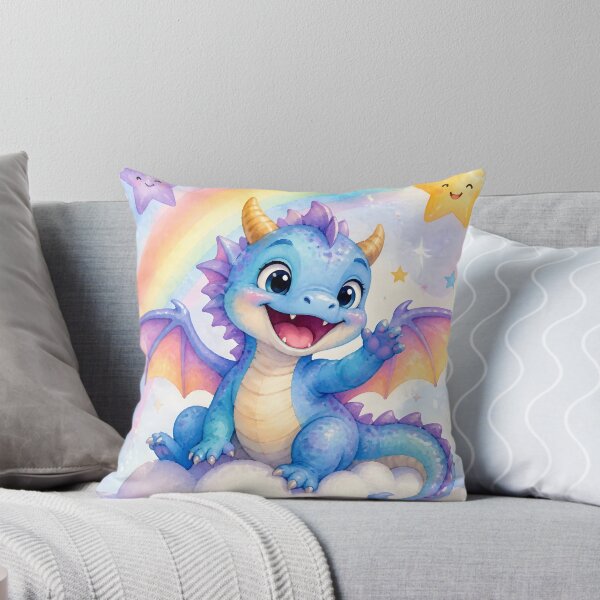 Item preview, Cute Blue Baby Dragon on a Cloud designed and sold by naragon4289.