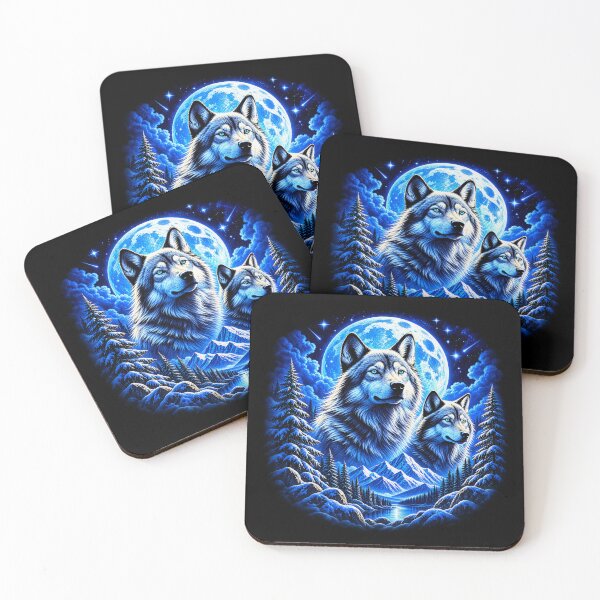 Item preview, Arctic Wolves Under the Moon – Guardians of the Winter Wild designed and sold by TroviTutto.