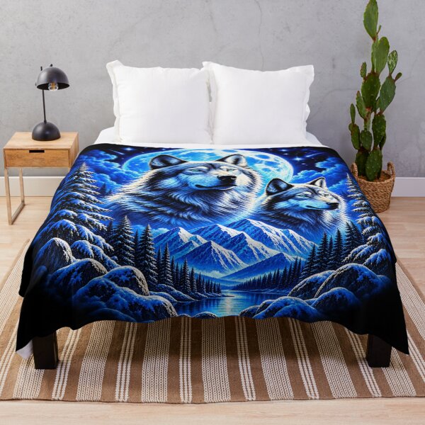 Item preview, Arctic Wolves Under the Moon – Guardians of the Winter Wild designed and sold by TroviTutto.