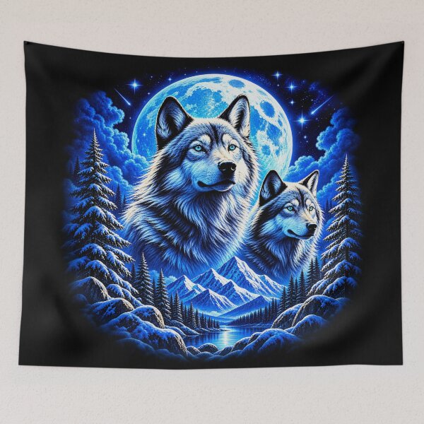 Item preview, Arctic Wolves Under the Moon – Guardians of the Winter Wild designed and sold by TroviTutto.