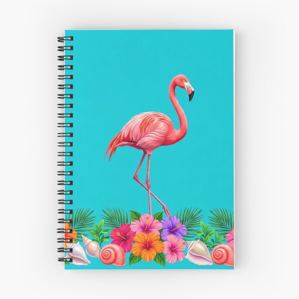 Item preview, Pink Flamingo and Tropical Flowers on Bright Teal designed and sold by Lasofficial.