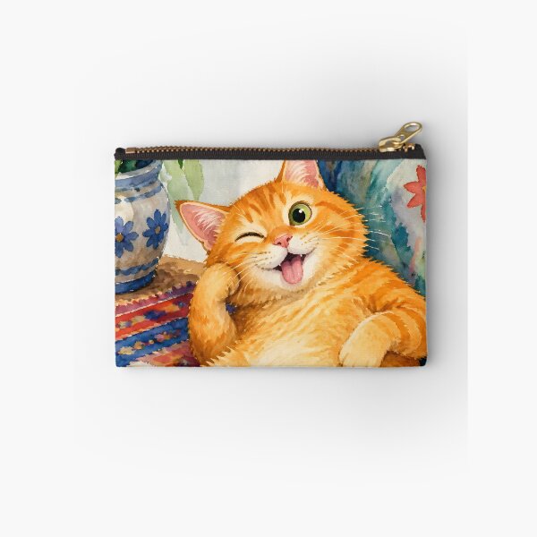 Item preview, Cute Orange Cat Funny Relaxing Pose designed and sold by naragon4289.