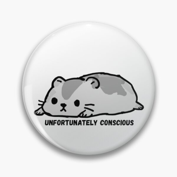 Item preview, Unfortunately Conscious Hamster – Funny Flat Hamster Doodle Sticker designed and sold by MartynaMakes.