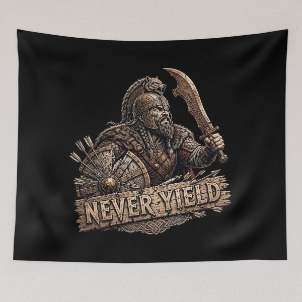 Item preview, Never Yield Warrior Shirt, Ancient Warrior T-Shirt, Battle Warrior Gift, Medieval Warrior Apparel, Viking Warrior Shirt, Spartan Warrior Gift, War Art, Warrior Spirit designed and sold by Typologystudios.