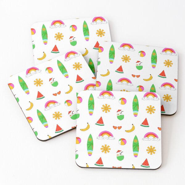 Item preview, Summer Surfboards, Beach Balls, Rainbows, And Fruit Pattern designed and sold by DEC02.