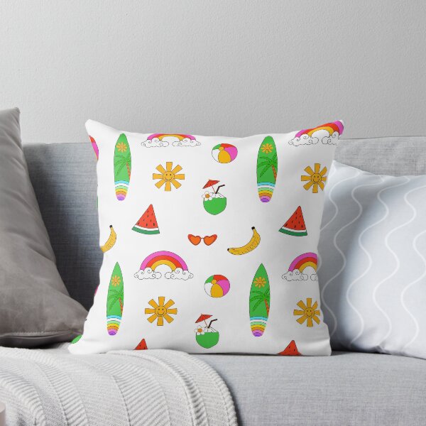 Item preview, Summer Surfboards, Beach Balls, Rainbows, And Fruit Pattern designed and sold by DEC02.