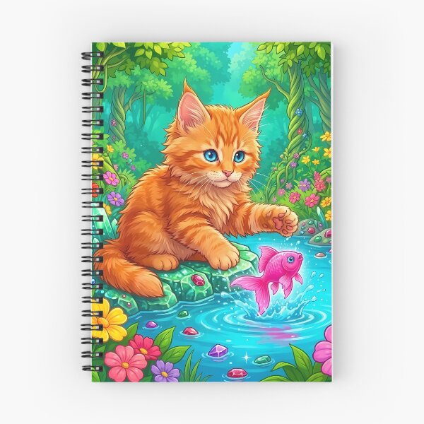 Item preview, Orange Kitten and Pink Fish designed and sold by Lasofficial.