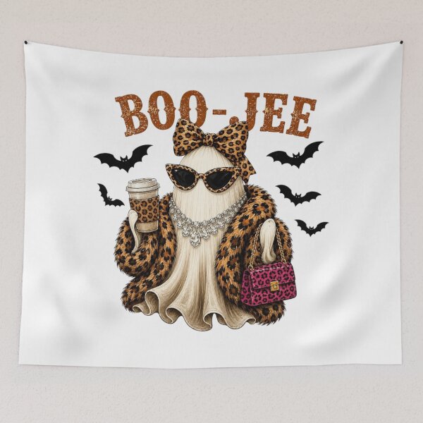Item preview, Boo-Jee Ghost, Leopard Ghost, Ghost Coffee, Funny Fall, Ghost, Girly Halloween Gift, Boojee designed and sold by DesignDenDo ⭐⭐⭐⭐⭐.