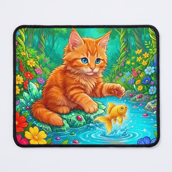 Item preview, Orange Kitten and Yellow Fish designed and sold by Lasofficial.