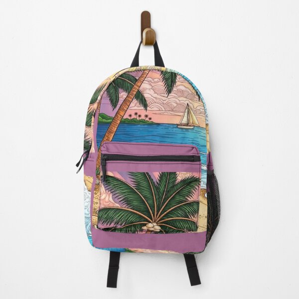 Item preview, Sunset Sail - Tropical Beach and Palm Tree Serenity designed and sold by ScenicRoute66.