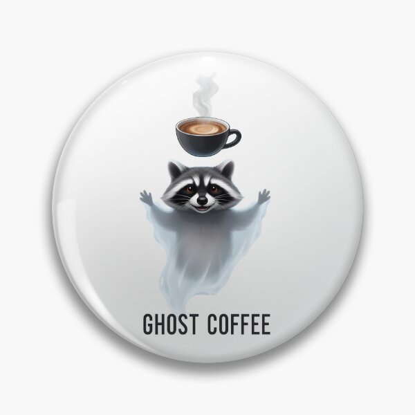 Item preview, Ghost coffee - Raccoon with spooky coffee designed and sold by ParadoxParadox.