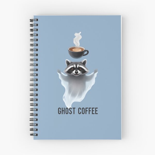 Item preview, Ghost coffee - Raccoon with spooky coffee designed and sold by ParadoxParadox.