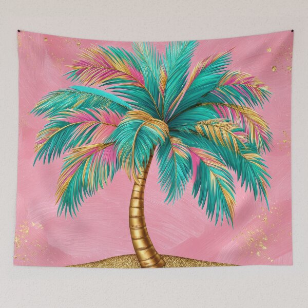 Item preview, Summer Fantasy Pink And Golden Palm Tree Design  designed and sold by DEC02.