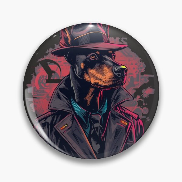 Item preview, Cool Cyberpunk Doberman Dog Gangster Art designed and sold by MargaretPolanco.