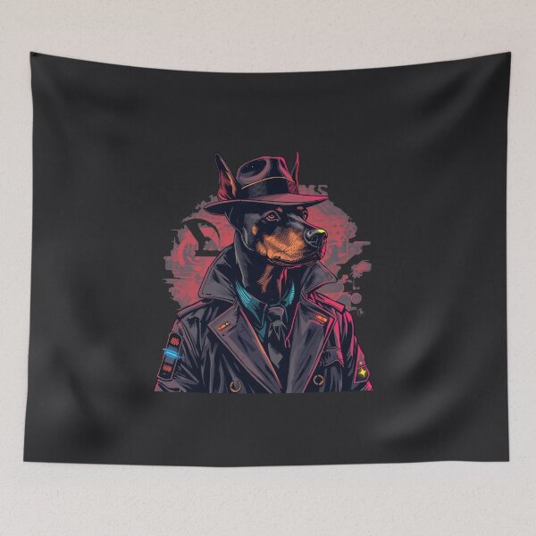 Item preview, Cool Cyberpunk Doberman Dog Gangster Art designed and sold by MargaretPolanco.