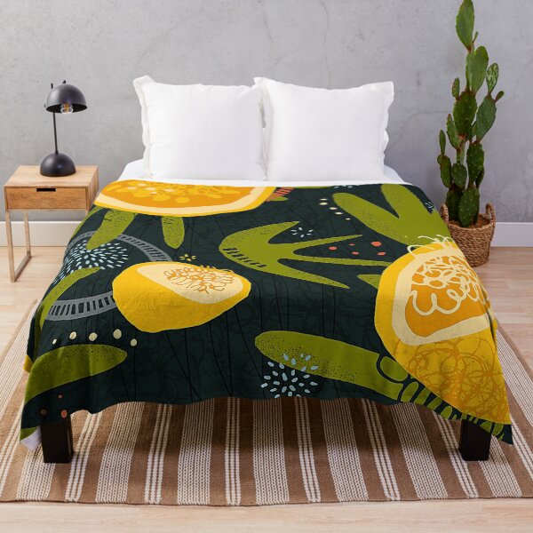 Item preview, Yellow Passion Fruit And Green Leaves Abstract Designs designed and sold by DEC02.