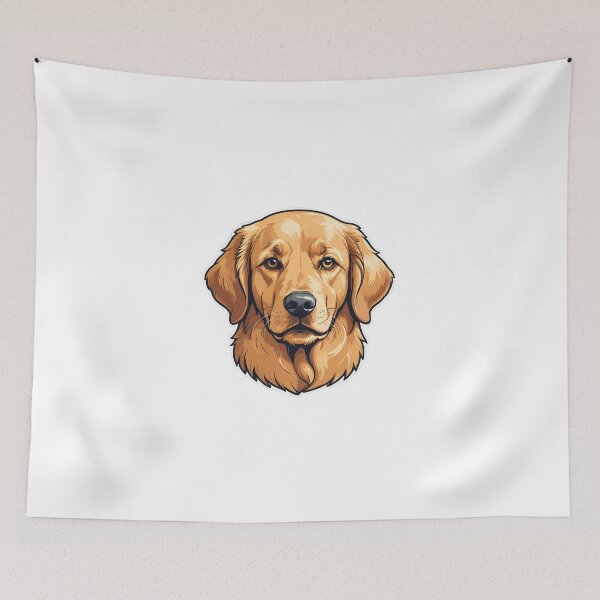 Item preview, Golden Retriever Face Portrait Vintage 70s Style – Golden retriever mom gift designed and sold by michallechowicz.