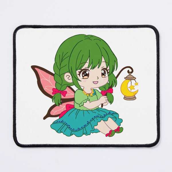 Item preview, Cute Green Hair Moon Fairy - Kawaii Star Lantern Fairy. designed and sold by BunnySoftArt.