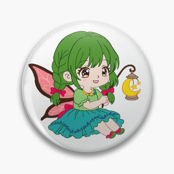 Item preview, Cute Green Hair Moon Fairy - Kawaii Star Lantern Fairy. designed and sold by BunnySoftArt.
