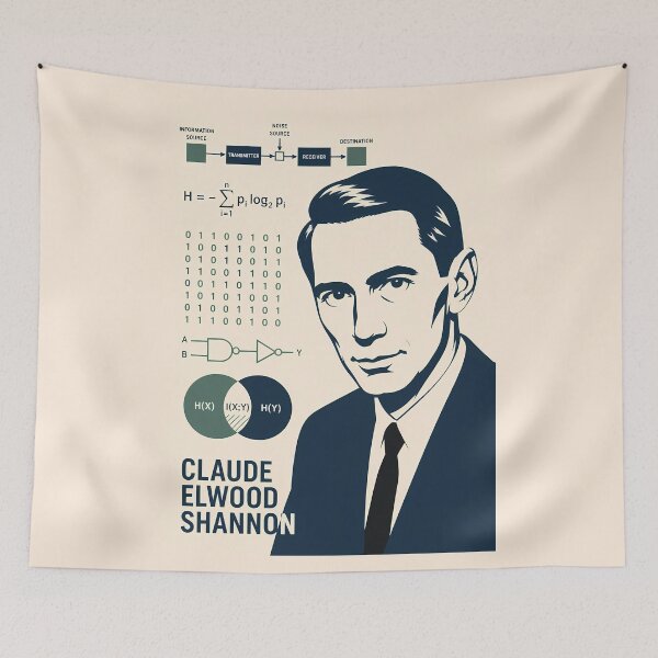 Item preview, Claude Shannon designed and sold by Sarcastic designs.