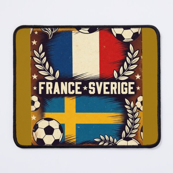 Item preview, France Sverige Retro Match Poster | Vintage France vs Sweden Soccer Art designed and sold by Nexus Space.