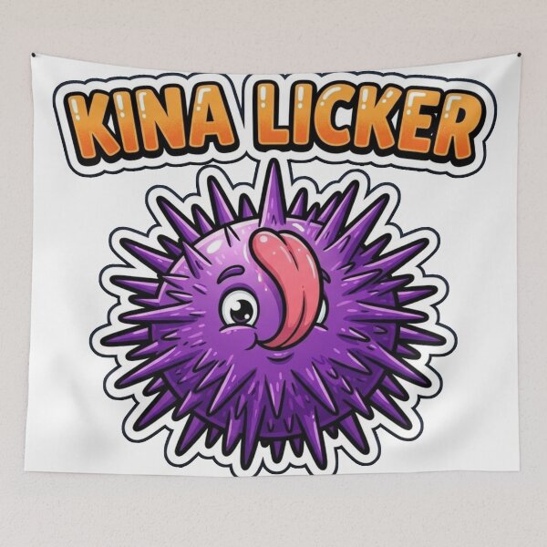 Item preview, NZ Kina Licker Cartoon with Purple Sea Urchin designed and sold by kiwiartyfarty.