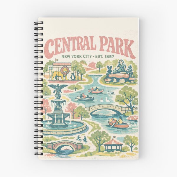 Item preview, Central Park New York – Vintage Illustrated Map 1960s Retro T-Shirt designed and sold by Eclipse 3699.
