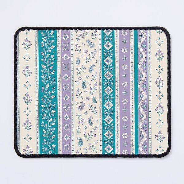 Item preview, Turquoise & Lavender Boho Stripe | Floral Paisley Pattern designed and sold by lbl-shop.