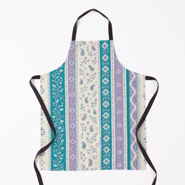 Item preview, Turquoise & Lavender Boho Stripe | Floral Paisley Pattern designed and sold by lbl-shop.