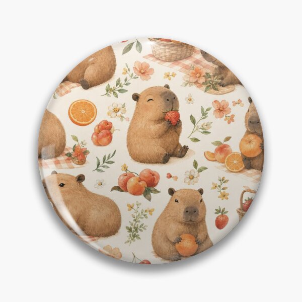 Item preview, Cute Capybara Garden Watercolor designed and sold by Victoria Riabov.