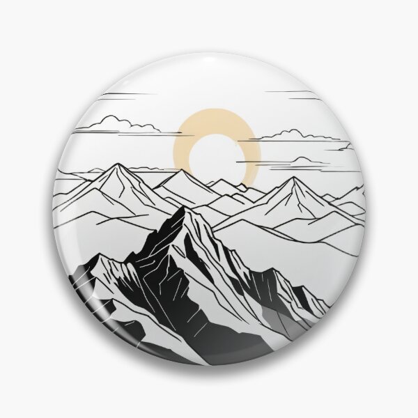 Item preview, Continuous Line Mountain Range with Sun Dynamic Action Pose – Minimalist nature gift designed and sold by michallechowicz.