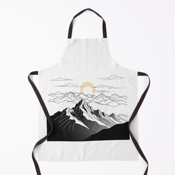 Item preview, Continuous Line Mountain Range with Sun Dynamic Action Pose – Minimalist nature gift designed and sold by michallechowicz.