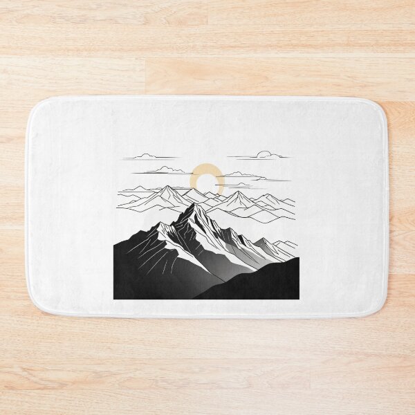 Item preview, Continuous Line Mountain Range with Sun Dynamic Action Pose – Minimalist nature gift designed and sold by michallechowicz.