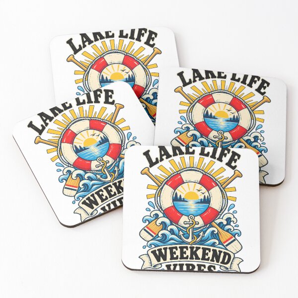 Item preview, Lake Life Weekend Vibes Retro Nautical Summer Design designed and sold by urbinet.