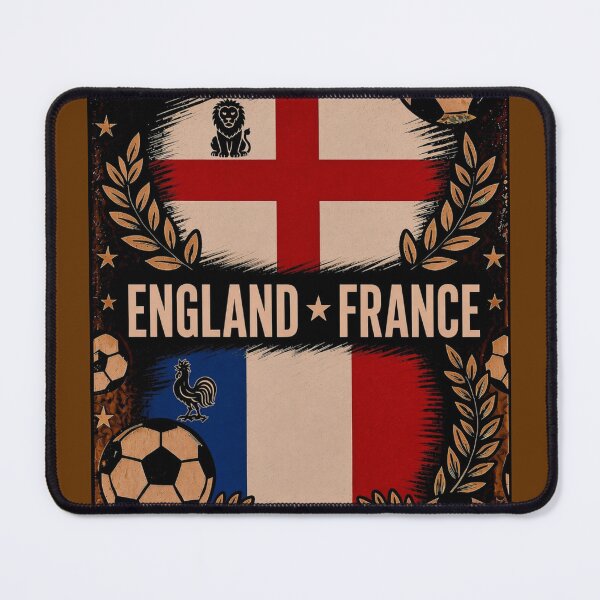 Item preview, England vs France Retro Football Art Poster designed and sold by Nexus Space.