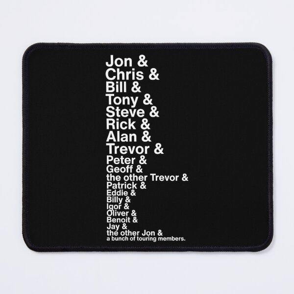 Item preview, Yes Band Members Ampersand List designed and sold by MilltownPrints.